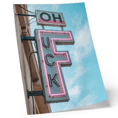 Kunstdruck leinwand Neon-Retro-Schild blauer Himmel intensive Farben