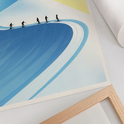 Kunstdruck leinwand Eine minimalistische Szene mit Skifahrern und dem Himmel
