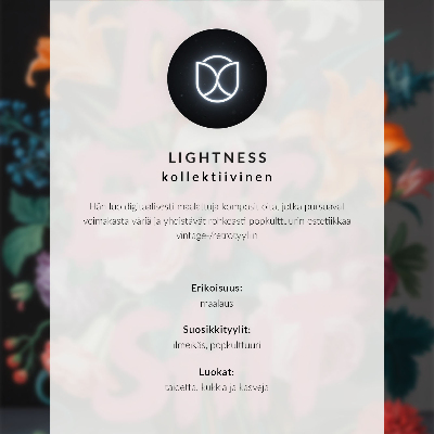 Poster Rosa Schriftzug auf einem Hintergrund aus bunten Blumen