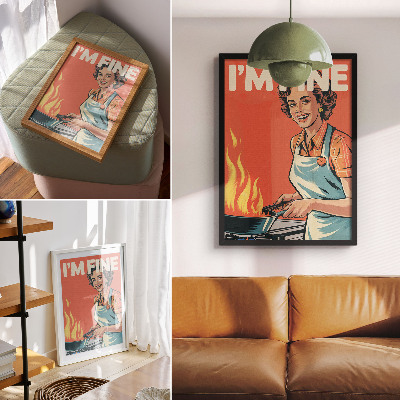 Kunstdruck leinwand Pop-Art-Stil, farbenfrohe Akzente, dynamische Komposition
