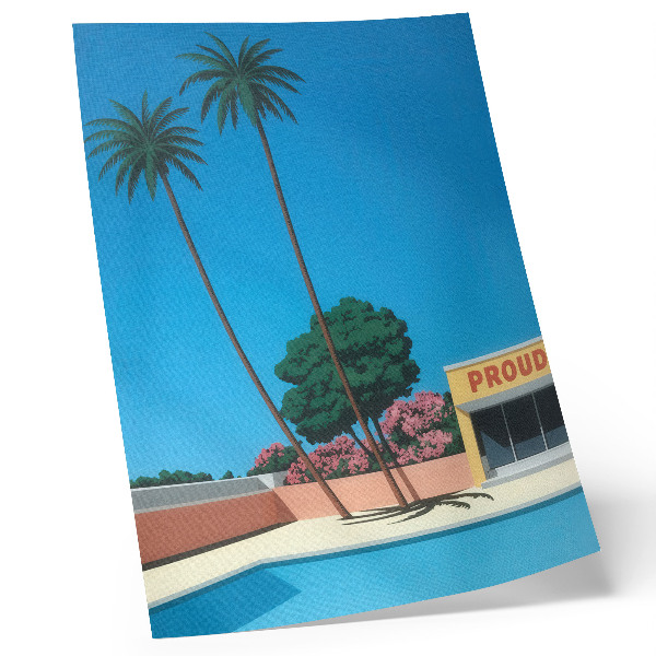 Poster Blauer Himmel, Palmen, Swimmingpool im modernen Stil