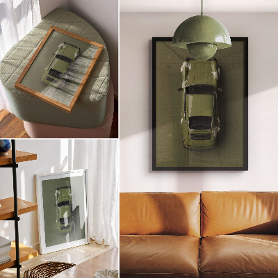 Kunstdruck leinwand Elegante grüne Auto-Minimalismus-Schlichtheit