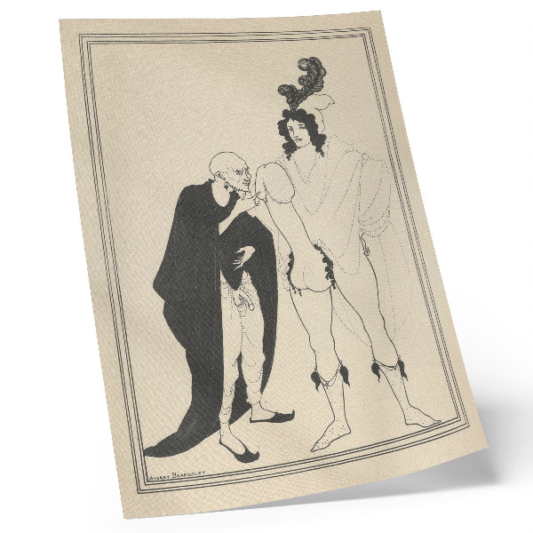 Kunstdruck leinwand Die Untersuchung des Herolds basierend auf Aristophanes' Lysistrata, Aubrey Beardsley