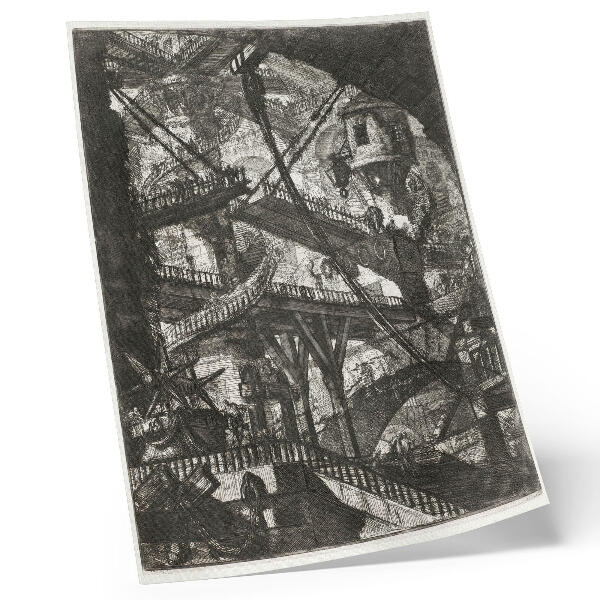 Poster Zugbrücke, Tafel VII aus dem Carceri d'Invenzione-Zyklus, Giovanni Battista Piranesi