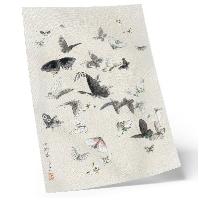 Kunstdruck leinwand Hokusais Schmetterlinge und Motten