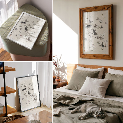 Kunstdruck leinwand Hokusais Schmetterlinge und Motten