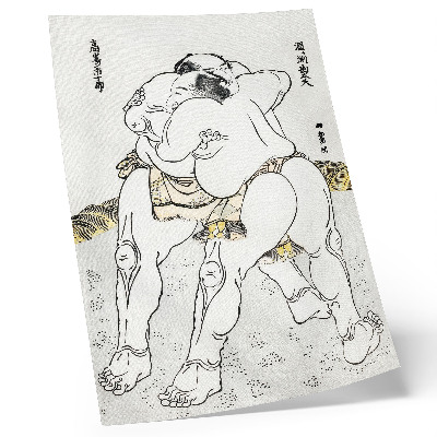 Kunstdruck leinwand Sumo-Ringer von Katsushiki Hokusai (1760–1849), japanischer Vintage-Holzschnitt