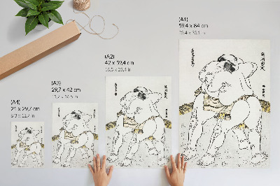 Kunstdruck leinwand Sumo-Ringer von Katsushiki Hokusai (1760–1849), japanischer Vintage-Holzschnitt