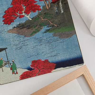 Poster Herbst im Akiba-Tempel in Ukiji (1857), antike japanische Drucke von Utagawa Hiroshige