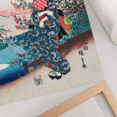 Kunstdruck leinwand Japanerin (1844-1846), Vintage-Holzschnitt von Utagawa Hiroshige