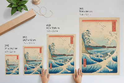 Kunstdruck leinwand Eine tolle Welle am Satta Beach in Suruga, aus der Serie Thirty-six Views of Fuji (Fuji Sanjuroku Kei) von Utagawa Kuniyos