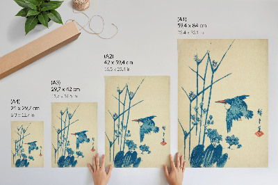 Poster Eisvogel und Monochorie von Utagawa Hiroshige