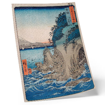 Wandposter Höhleneingang auf der Insel Enoshima in der Provinz Sagami, Nr. 15, von Utagawa Hiroshige