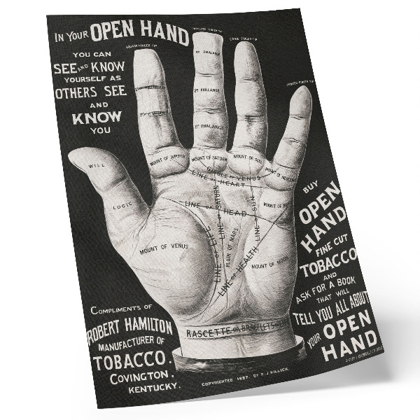 Wandposter Offene Hand, Handlesen