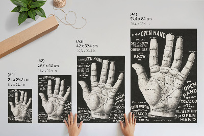 Wandposter Offene Hand, Handlesen