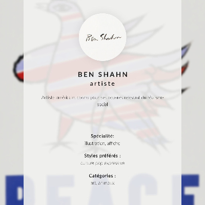 Kunstdruck leinwand McCarthy Peace (1968) mit Vogel von Ben Shahn
