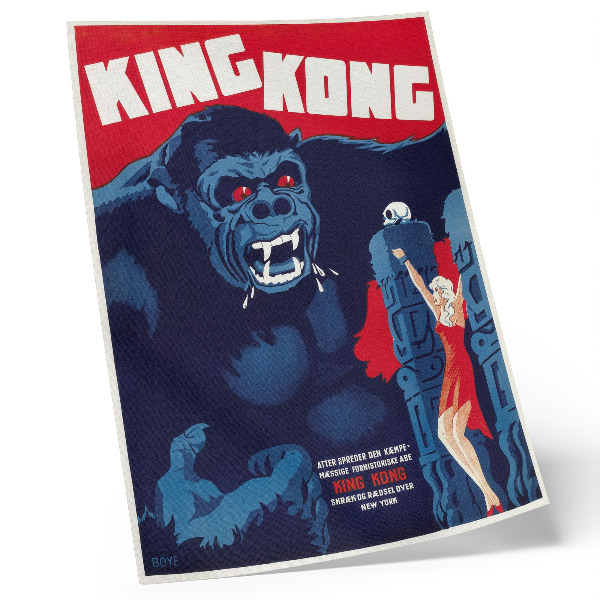 Wandposter Dänisches Filmplakat für King Kong (1933)