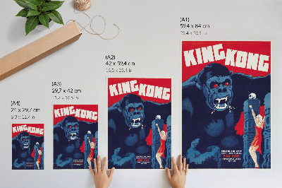Wandposter Dänisches Filmplakat für King Kong (1933)