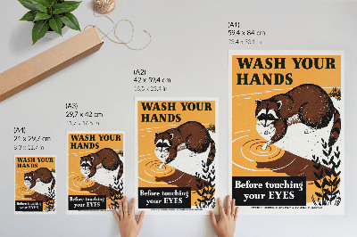 Wandposter Waschen Sie Ihre Hände, bevor Sie Ihre Augen berühren (1941–1945), Illustration