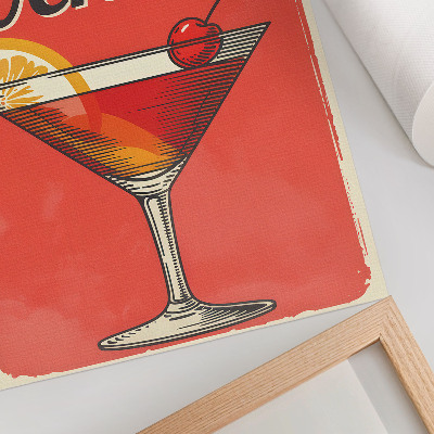Kunstdruck leinwand Negroni-Cocktail mit Zitrone und Kirsche