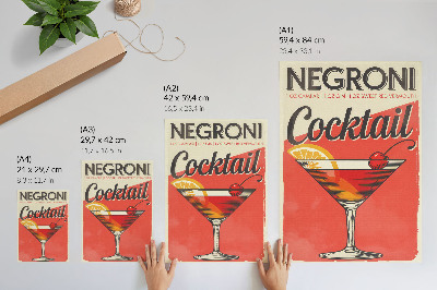 Kunstdruck leinwand Negroni-Cocktail mit Zitrone und Kirsche
