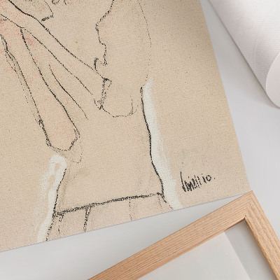 Kunstdruck leinwand Porträt einer Frau (1910) von Egon Schiele – eine weibliche Strichzeichnung aus der Sammlung des Metropolitan Museum of Art.