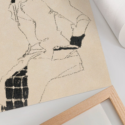 Wandposter Porträt einer Frau (1910) von Egon Schiele – eine weibliche Strichzeichnung aus der Sammlung des Metropolitan Museum of Art.