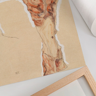 Poster Nackter Mann: Selbstporträt (1911) von Egon Schiele – ein Gemälde eines Mannes aus der Sammlung des Metropolitan Museum of Art