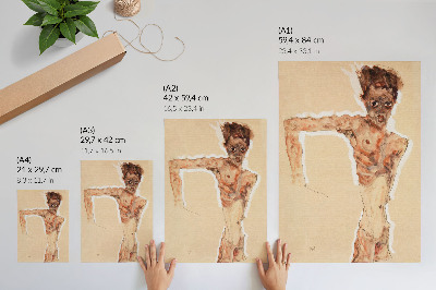 Poster Nackter Mann: Selbstporträt (1911) von Egon Schiele – ein Gemälde eines Mannes aus der Sammlung des Metropolitan Museum of Art