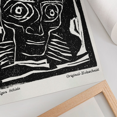 Kunstdruck leinwand „Die Aktion“, Jahrgang 6, Nr. 39/40 (1916), abstrakte Illustration eines Kopfes von Egon Schiele