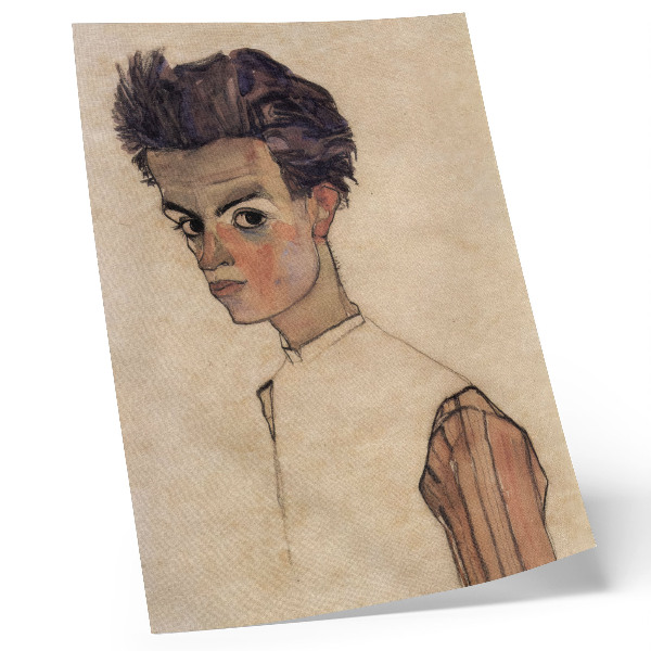 Wandposter Selbstporträt von Egon Schiele (1910)