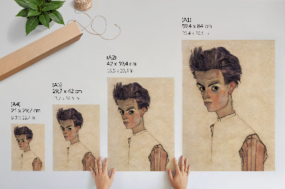 Wandposter Selbstporträt von Egon Schiele (1910)