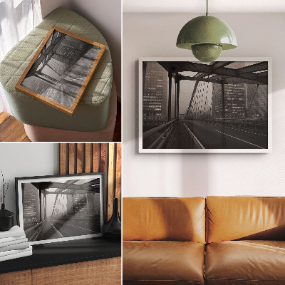 Kunstdruck poster City Bridge – majestätische Gebäude, schlichte Eleganz