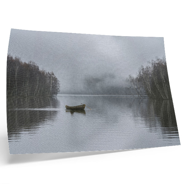 Kunstdruck poster Himmel und Wasser, Nebel und Bäume, Frieden und Stille