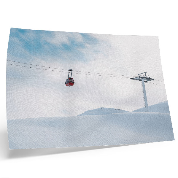 Kunstdruck poster Berge, Seilbahn, Himmel, dynamischer Farbkontrast