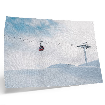 Kunstdruck poster Berge, Seilbahn, Himmel, dynamischer Farbkontrast