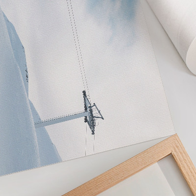Kunstdruck poster Berge, Seilbahn, Himmel, dynamischer Farbkontrast