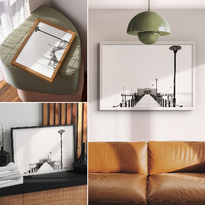 Poster Minimalistische Brücke, geradlinige Architektur