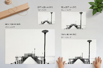 Poster Minimalistische Brücke, geradlinige Architektur