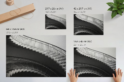 Kunstdruck poster Eleganz in Schwarz und Weiß, moderne Formen