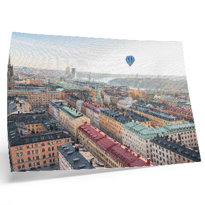 Kunstdruck poster Bunte Stadtballons über dem Himmel