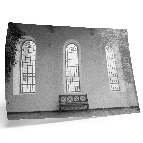 Poster Minimalistisches Interieur mit Fenstern und Pflanzen