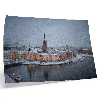 Kunstdruck poster Winterstadt, malerische Architektur, Harmonie