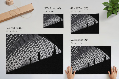 Poster Kontrast zur modernen Dachsilhouette