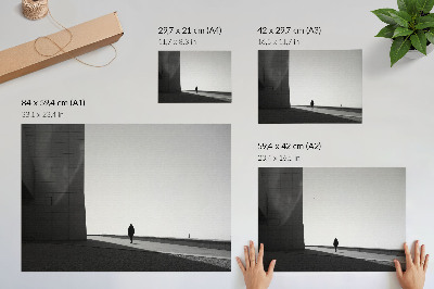 Poster Minimalistische Silhouette, starke Schatten, moderner Raum