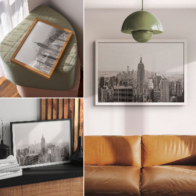 Poster Modernes Schwarz-Weiß-Großstadtpanorama