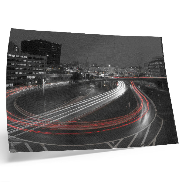 Poster kunstdruck Dynamische Bewegung der Lichter der nächtlichen Stadt
