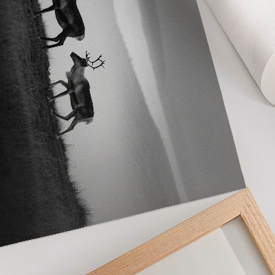 Kunstdruck poster Rentier auf einem Hügel – minimalistische Komposition