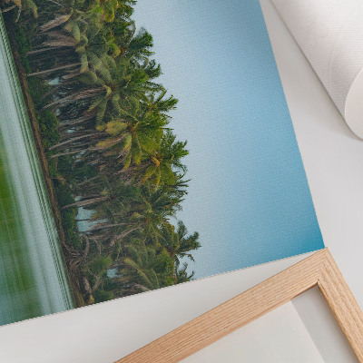 Poster kunstdruck Tropische Palmen, ruhiges Wasser, harmonischer Himmel