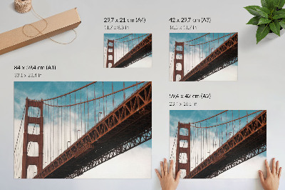 Poster Brücke mit Details vor dem Himmel
